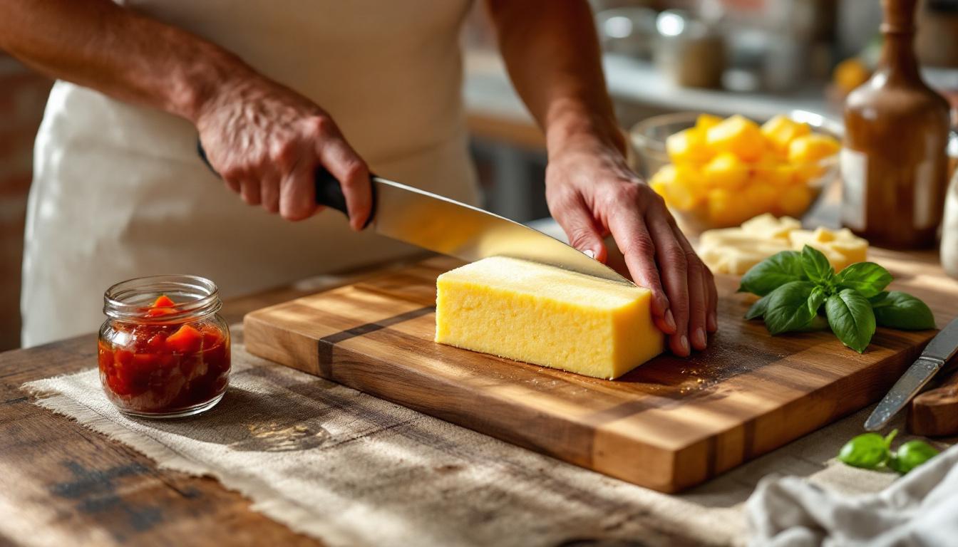 découvrez la savoureuse alliance de la polenta crémeuse et du confit de tomates, une délicieuse invention culinaire qui ravira vos papilles. parfaite pour un repas réconfortant ou une soirée entre amis, cette recette met en valeur des ingrédients simples pour un plat raffiné et plein de saveurs.